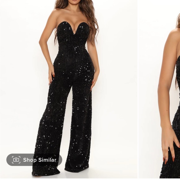 Fashion Nova Pants - Sequin Party Jumpsuit